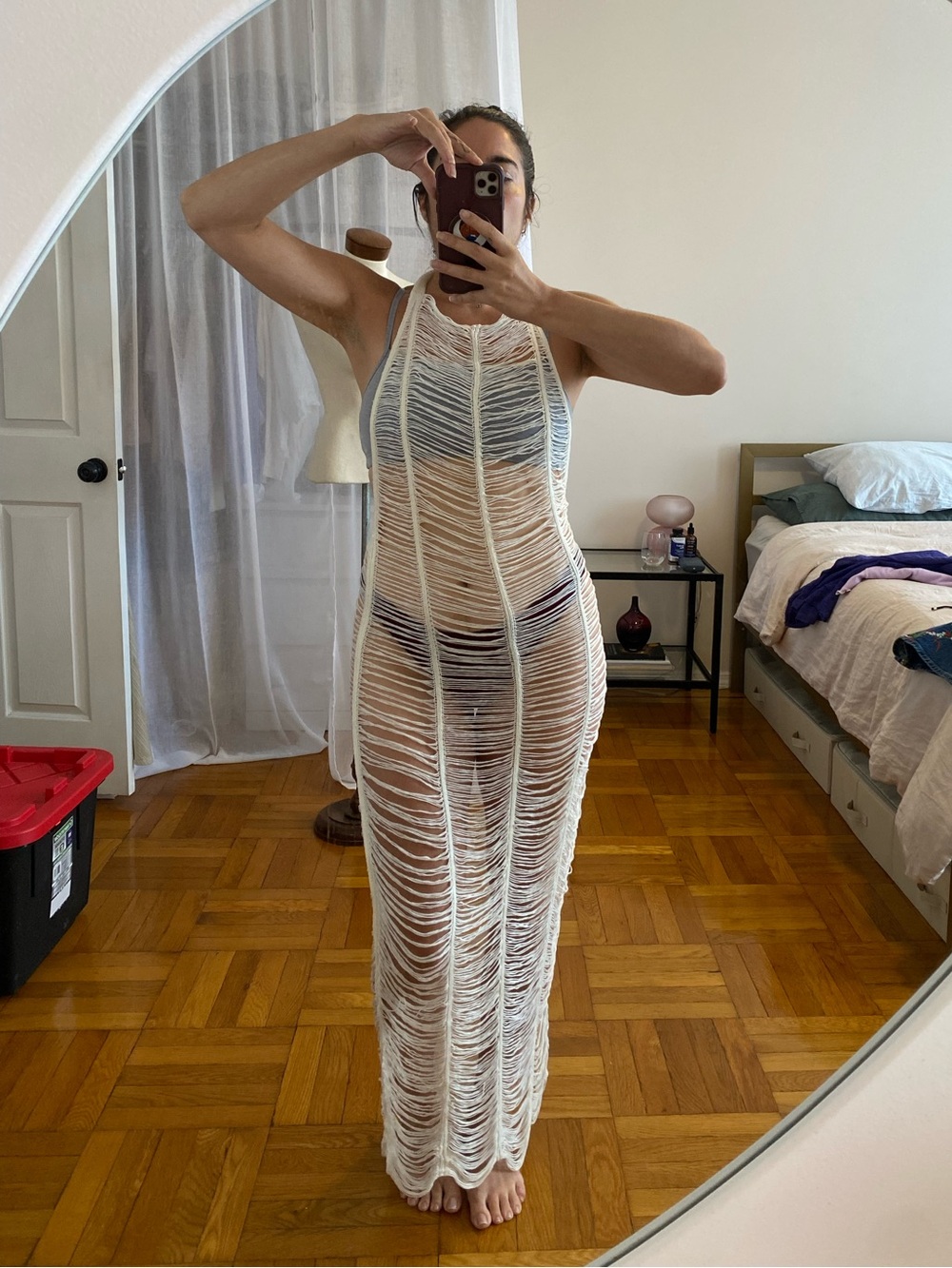 Crochet Halter Maxi Dress Coverup Elegant Layer Mermaidcore Resort wear